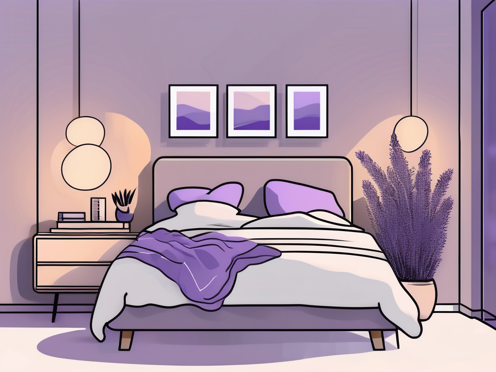 A peaceful bedroom setting with calming colors