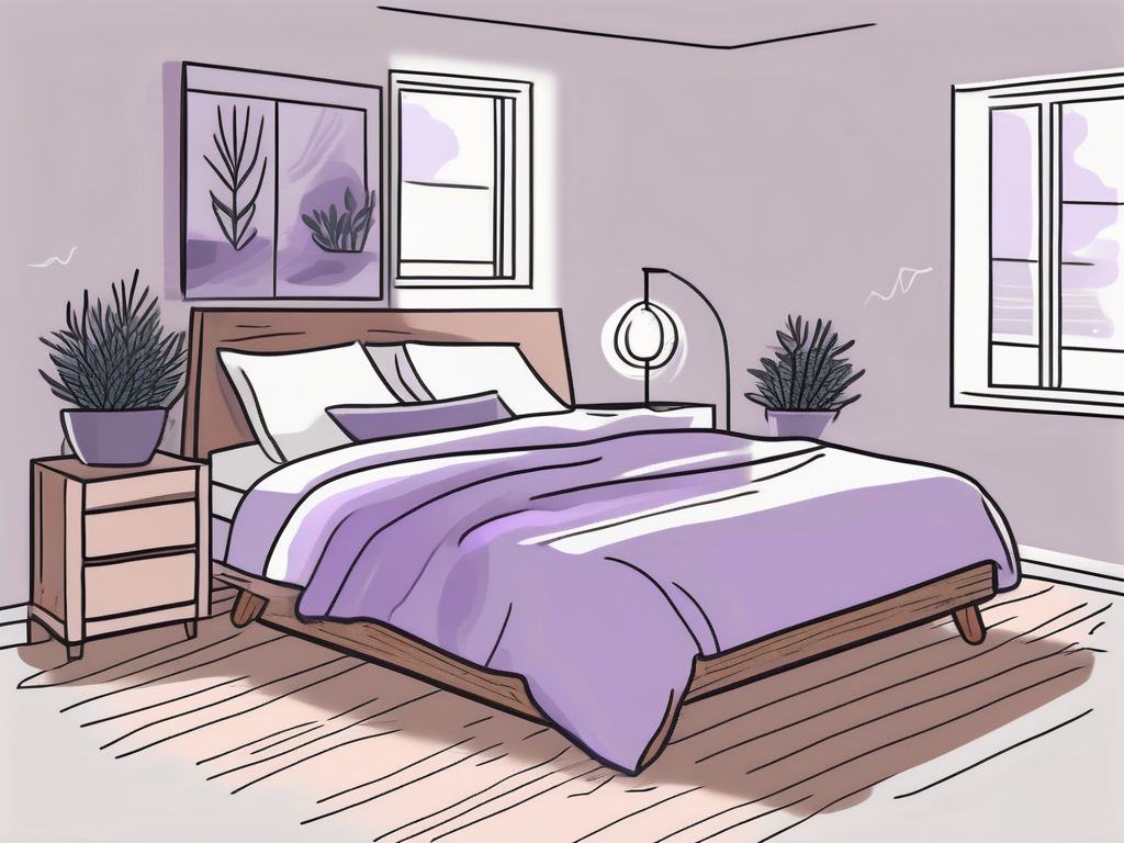 A tranquil bedroom setting with a comfortable bed